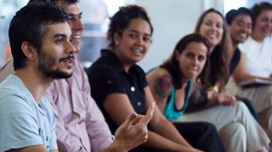 Coworkers at The Hub São Paulo