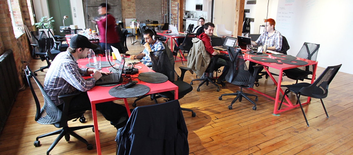 Coworking Spaces are great locations to start a business in a collaborative environment (Picture: BentoMiso, Toronto)
