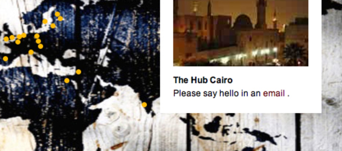 Screenshot of The Hub's website in Cairo