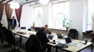 The first survey was conducted in Berlin coworking spaces, like here at Studio 70.