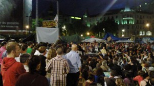 Demonstrations-Camp auf dem Plaça Catalunya in Barcelona 2011.