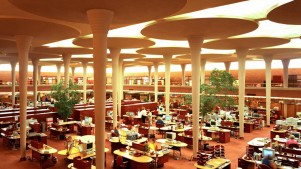 The Johnson-Wax Administration Building, designed by Frank Lloyd Wright 1937–39